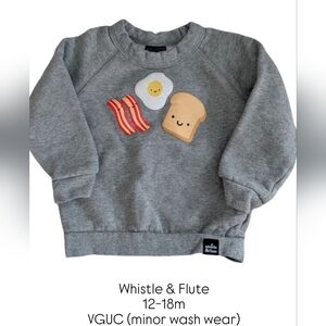 Whistle & Flute Grey Lounge Kids Sweatshirt with Breakfast Design